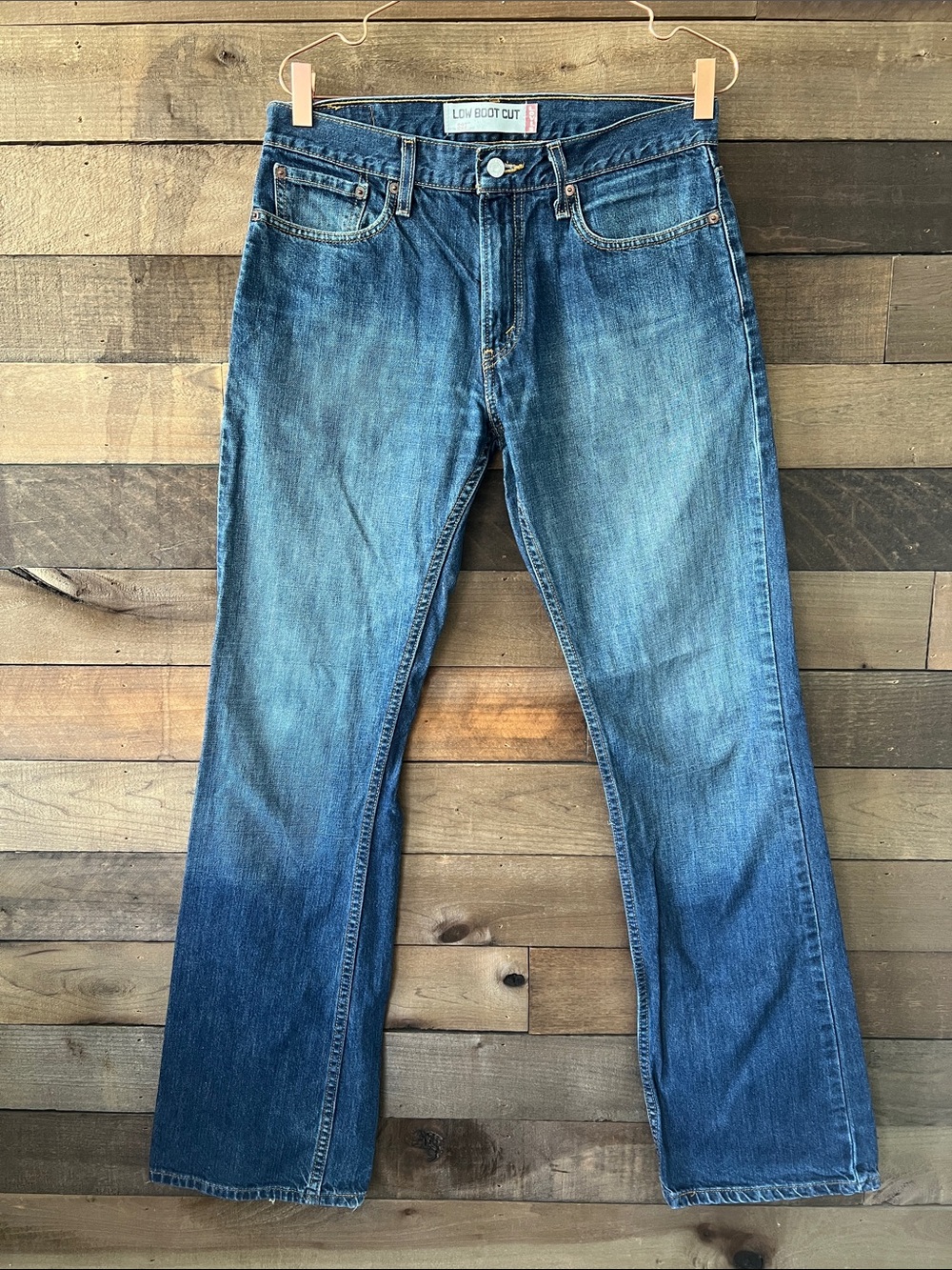 Levi's Men's 527 Low Rise Boot Cut Jeans in Dark Blue Size W32 L34